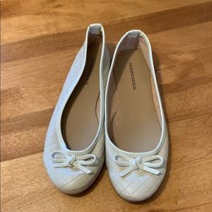 Cream quilted pattern flats by Brazilian brand Martinez